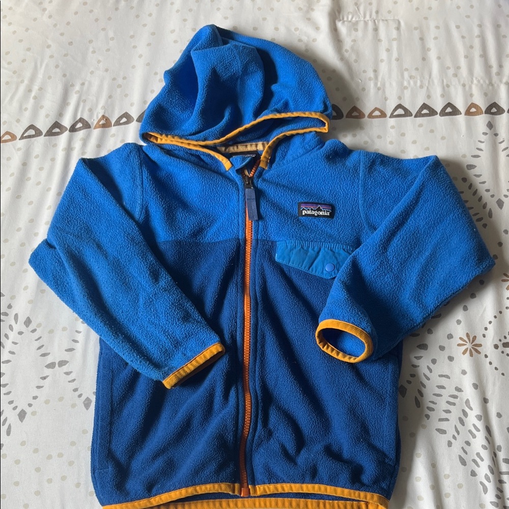Patagonia Kids Bright Blue Fleece Hoodie